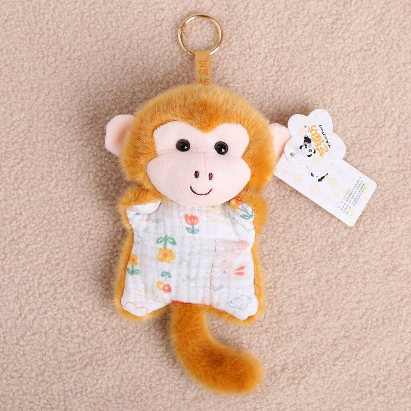 Polyester Cloth Velvet Bean Bag Park Animal Plush Toy Pendant Cute Cartoon Doll Keychain Children's Gift 14+