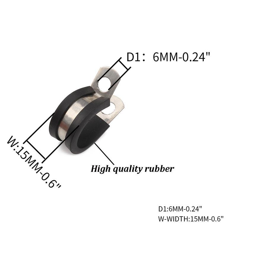 Universal 40PCS 1 Inch Stainless Steel Cable Clamp Rubber Cushioned Insulated Clamp Metal Clamp Tube Holder for Tube Pipe or Wire Cord Installation