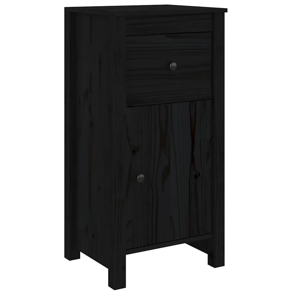 Sideboards 2 pcs Black 40 x 35 x 80 cm Solid Pine Wood