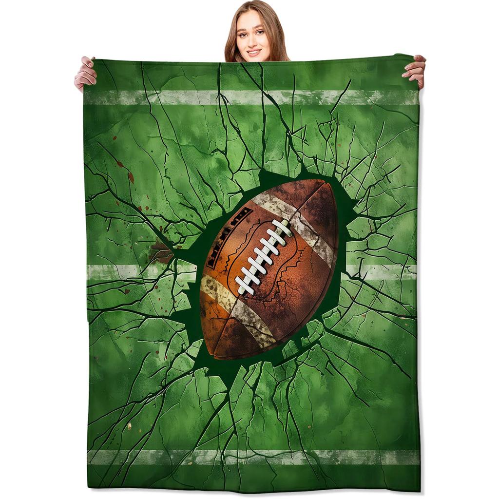Rugby-Muster digital bedruckte Polyester-Schlafzimmer-Samt-Flanell-Decke Fleece-weiche Sofa-Überwurfdecken für Betten