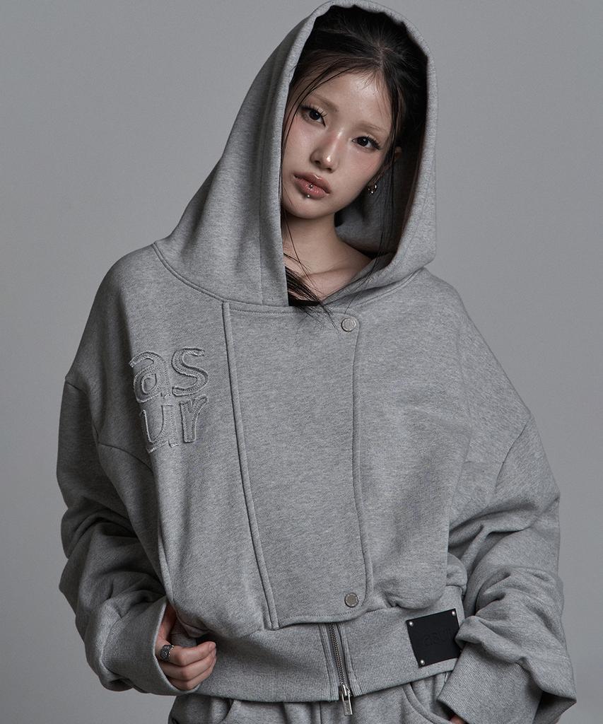 As You Are Hide Crop Zip-Up Melange