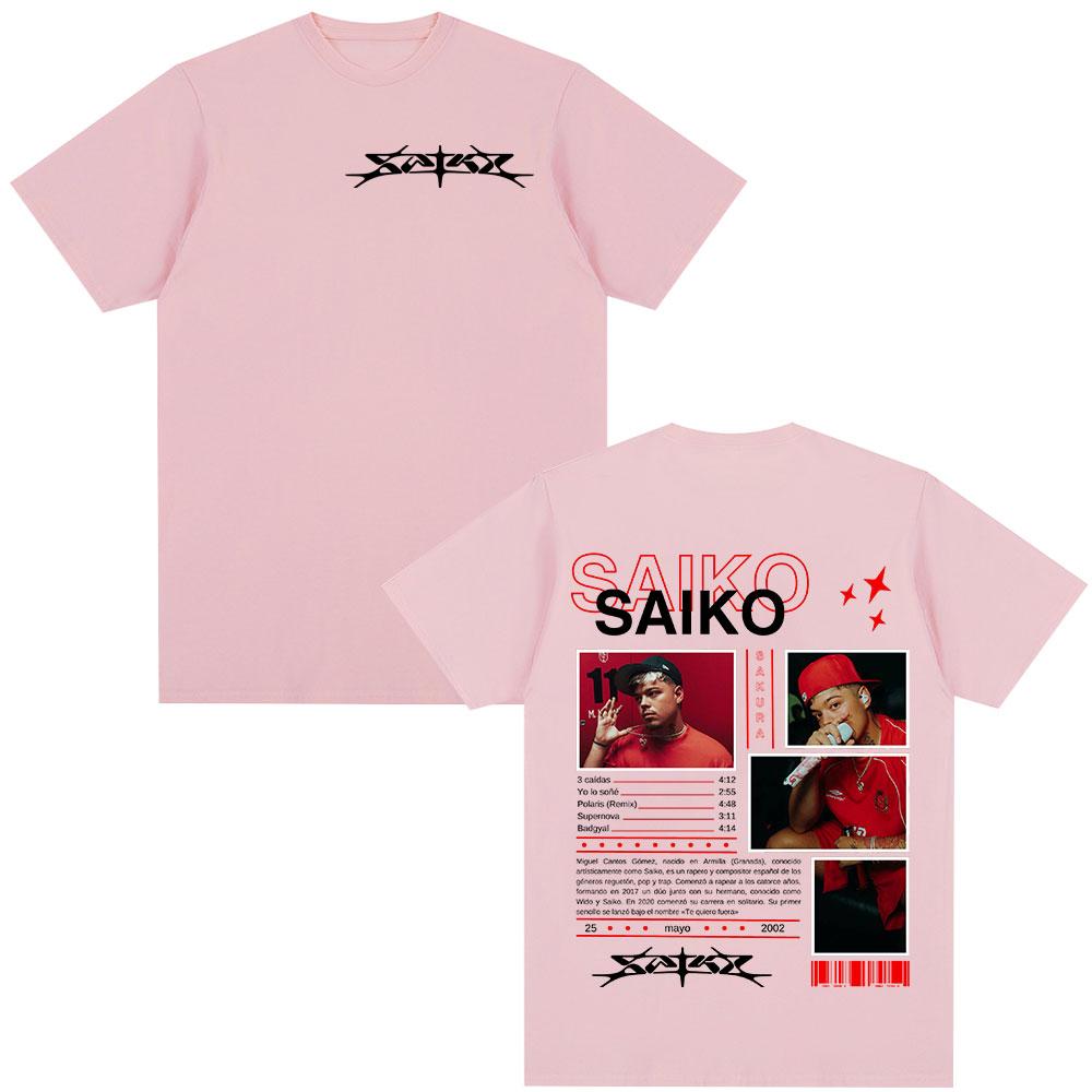 Rapper SAIKO SAKURA Album Merch Tee Shirt Men's Women Fashion Hip Hop T-shirt Casual 100% Cotton Short Sleeves Oversized T Shirt