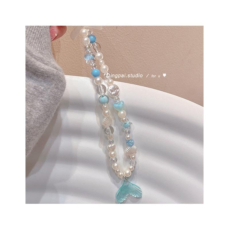 Bracelet de perles d'amour pour femmes, petit nœud en cristal frais, fleurs, amour, chaîne de téléphone portable, anti-chute, accessoires de coque de téléphone portable, DIY