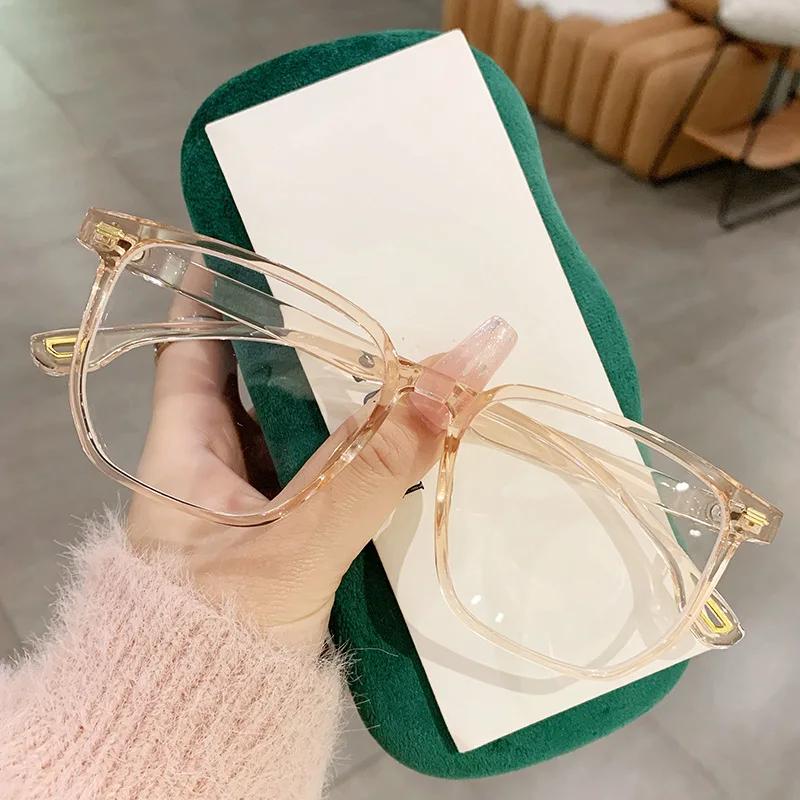 New Anti-blue Finished Myopia Eyeglasses Ultra Light Unisex Near Sight Glasses Vintage Square Frame Women Short Sight Eyewear