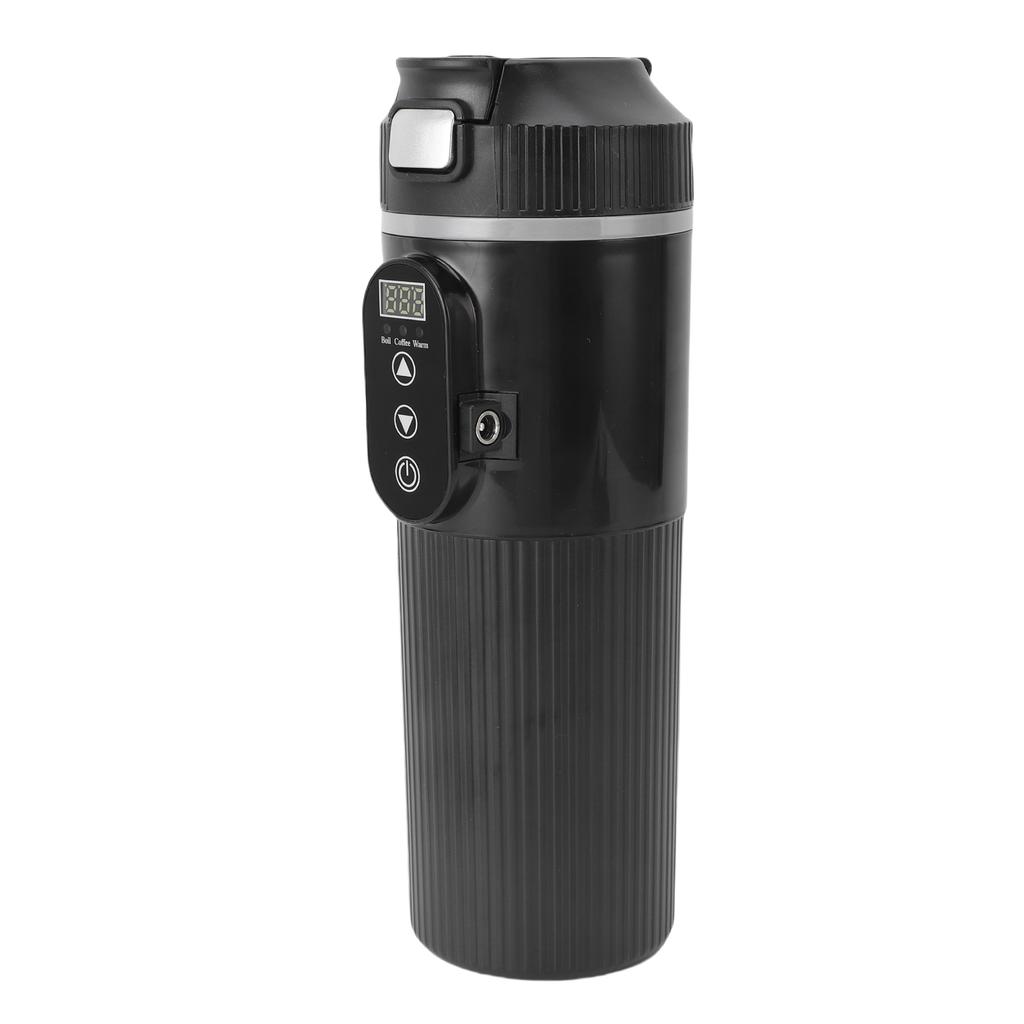 Car Electric Kettle LED Temperature Display 25 to 100  celsius  500ML Leak Proof 304 Stainless Steel Car Water Boiler