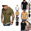 Men Solid Color Slim Fit O Neck Short Sleeve Muscle Tee Shirt Casual Shirts Tops