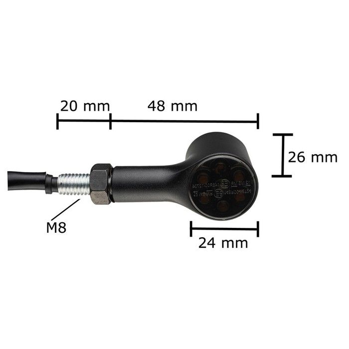 Clignotant LED 3 en 1 moto avec E-marque feu stop et feu arrière BP1