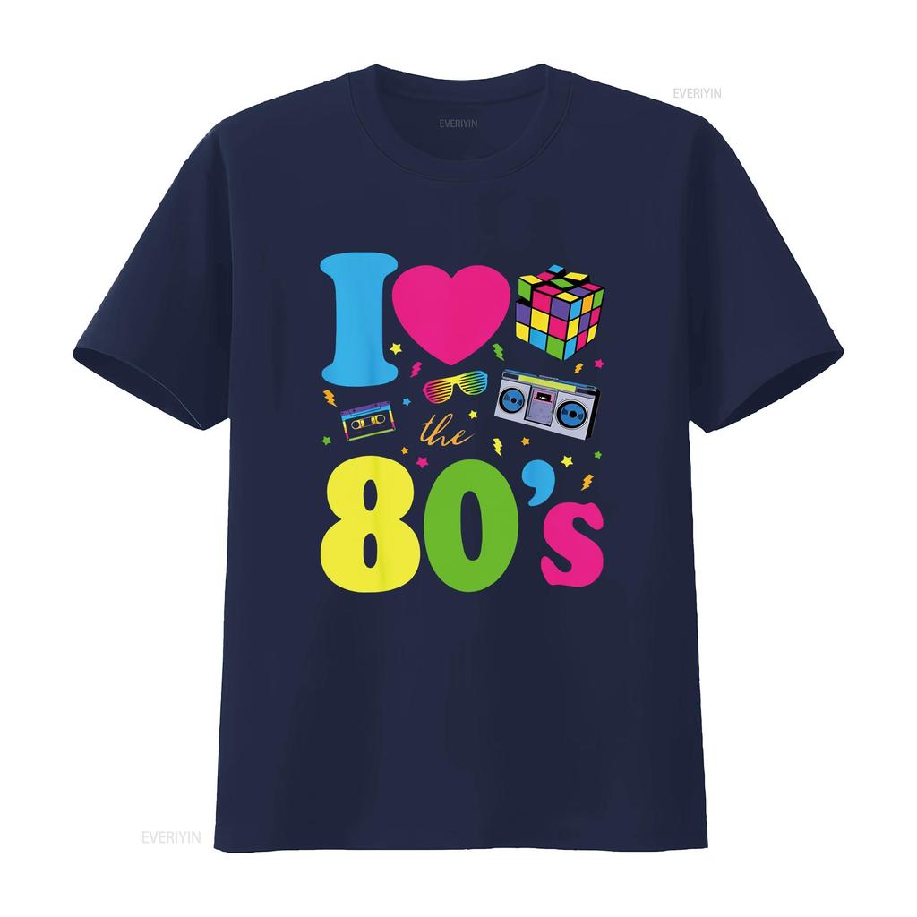 I Love The 80S T Shirt Clothes For Women vintage Washed Comfortable designer clothes fashion Slightly Breathable Unisex Casual