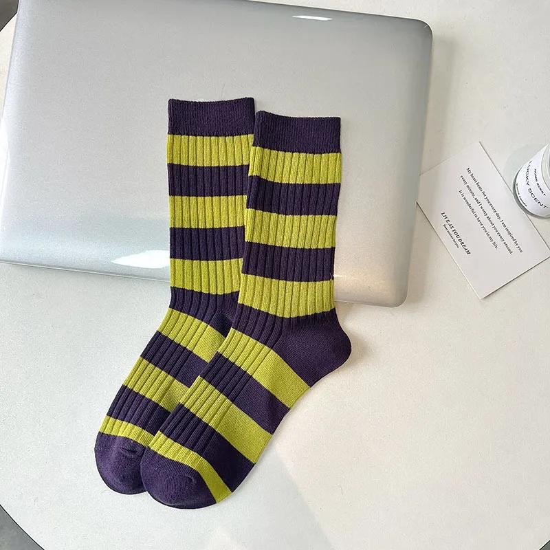 Mid-Calf Women Cotton Socks FAutumn Winter Ins Japanese JK Ethnic Style Fashion Socks Lady Girls Student Sweet Retro Long Socks