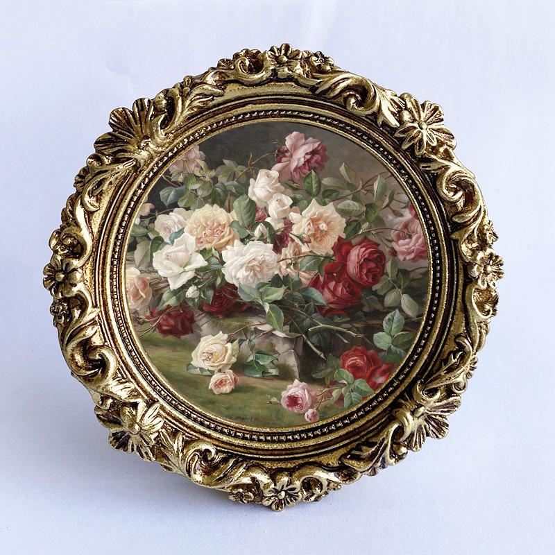 Round Resin Photo Frame Corrosion-resistant Not Fragile Living Room Dining Room Bedroom Entrance Hall Background Wall Decoration