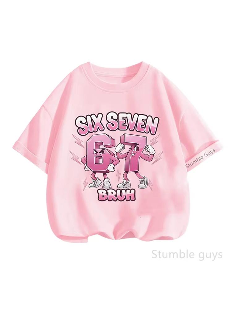 Kids 67 Themed Colorful Print TShirt Soft Cotton Fabric Breathable and Comfortable Ideal for Toddlers and Childrendf0217