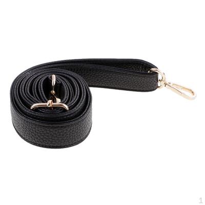 Adjustable PU Leather Bag Strap Replacement Handle Holder Shoulder Black