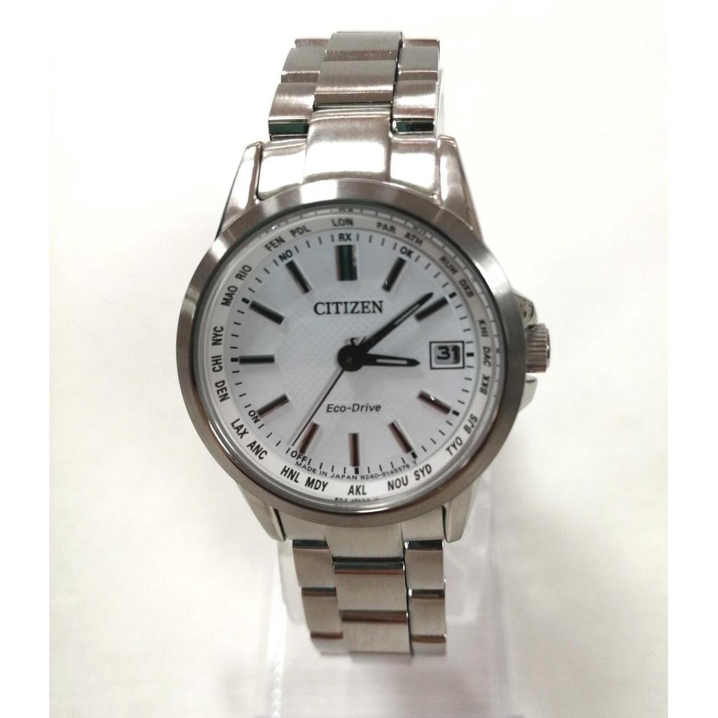 Used CITIZEN Silver color H240-S104823 Eco-drive radio clock CITIZEN