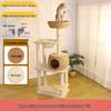 Compact Cat Tree & Climbing Frame with Solid Wood Nest - High-Rise Design and Large Footprint for Cats