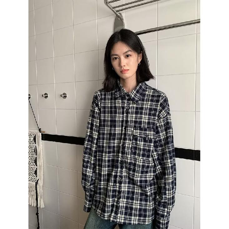 2024 Plaid Long Sleeve Shirt Japanese Hong Kong Style Ins Loose Shirt Boys Summer Trendy Versatile Casual Coat