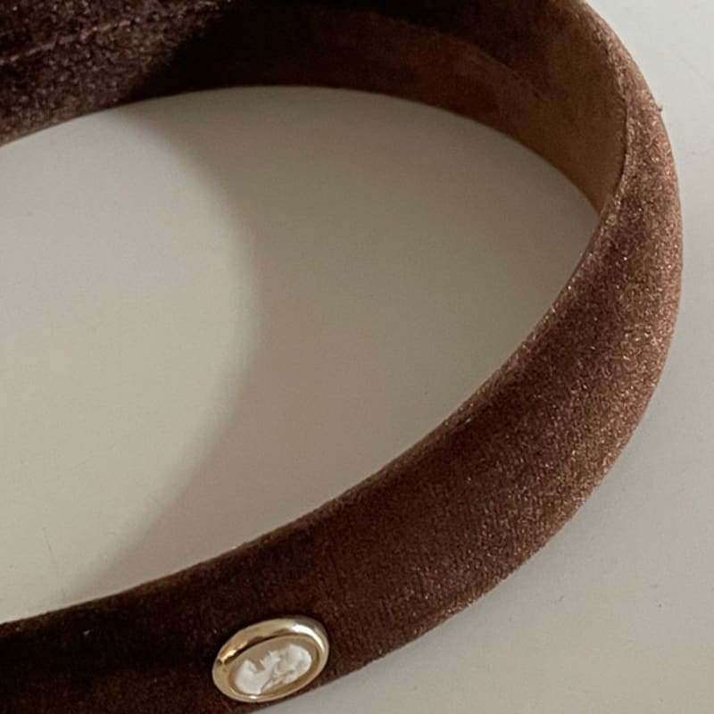 oar Cameo Velvet HairBand [Brown]
