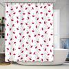 Rideau de douche de salle de bain Motif parapluie Imperméable Lavable Doublure décorative Blanc Rouge Imprimé floral