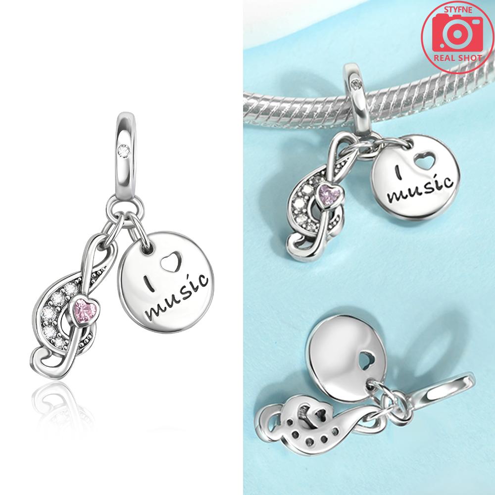 Music Series Copper Musical Talisman Earphone Guitar Beads Pendant Charm For Original Bracelet Woman Girl Jewelry