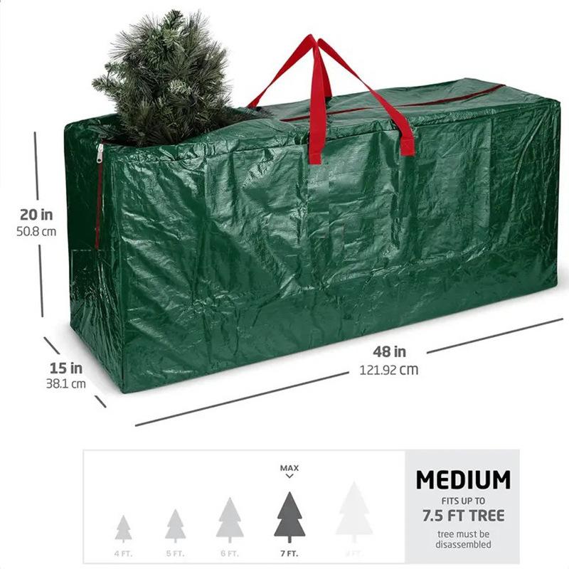 6/7/9FT Christmas Tree Storage Bag - PE Woven Waterproof Holiday Decor Organizer, Large Moving Bag for Xmas Decorations