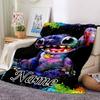 Custom Name Butterflies Stitch's Adventure blanket for Couch & Bed, Plush Cozy Fuzzy Blanket Super Soft & Warm Blankets for Fall and Winter. 0908329
