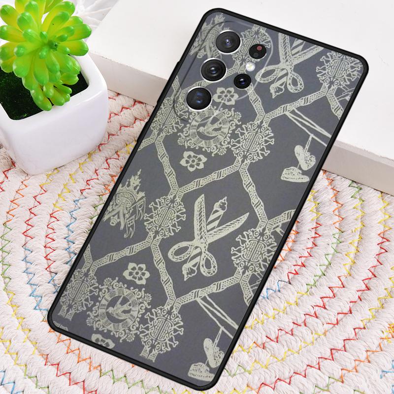 Barber Scissors Hairstylist Salon Pattern Phone Case for Samsung Galaxy Note 10 Pro S26 Ultra S23 S24 FE S25 S21 S22 PLUS Cover