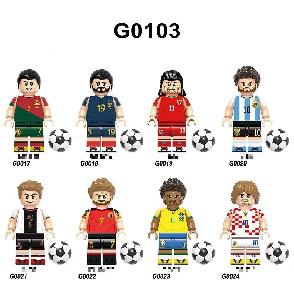 Building Block Soccer Star Figure, World Cup Match Series Educational Toy, Bagged Assembly Mini Bricks for Kids Collectors