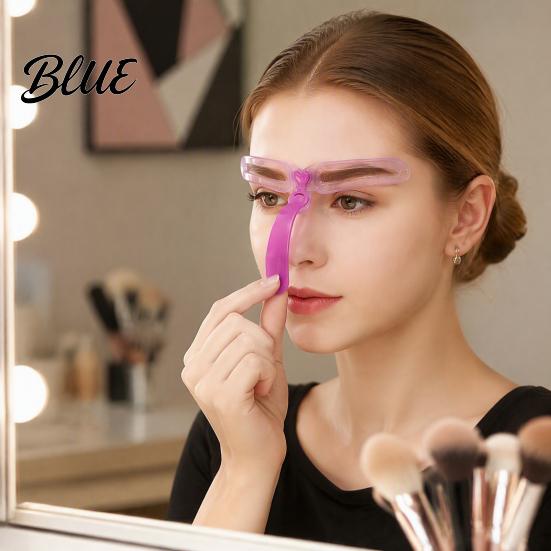 Eyebrow Stencil with Handle 1/2 Sets Kit 8 Shape Brow Template & Women Headband Reusable Shaping Drawing Guide Tools for Beginner Shaper