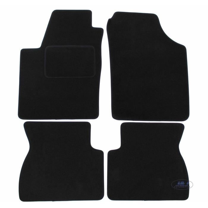 Tapis De Sol Noir Velours - J&amp;J AUTOMOTIVE - Kia Picanto 2004-2010 - Sur Mesure - Antidérapant - Imperméable