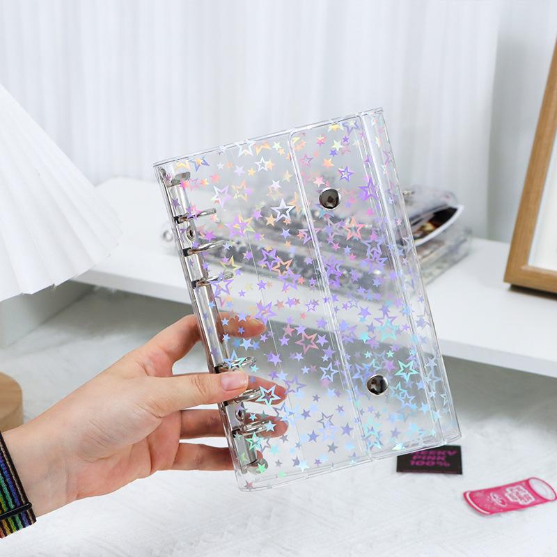 Korean INS A6 Transparent Loose-Leaf Notebook Cover, ABC Flat Replacement, Detachable A7/A8 DIY Style HandBook Shell