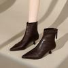 Fashion 2025 Spring Pointed Toe Women Modern Ankle Boots Fashion Soft Leather Short Booties Concise High Heels Shoes