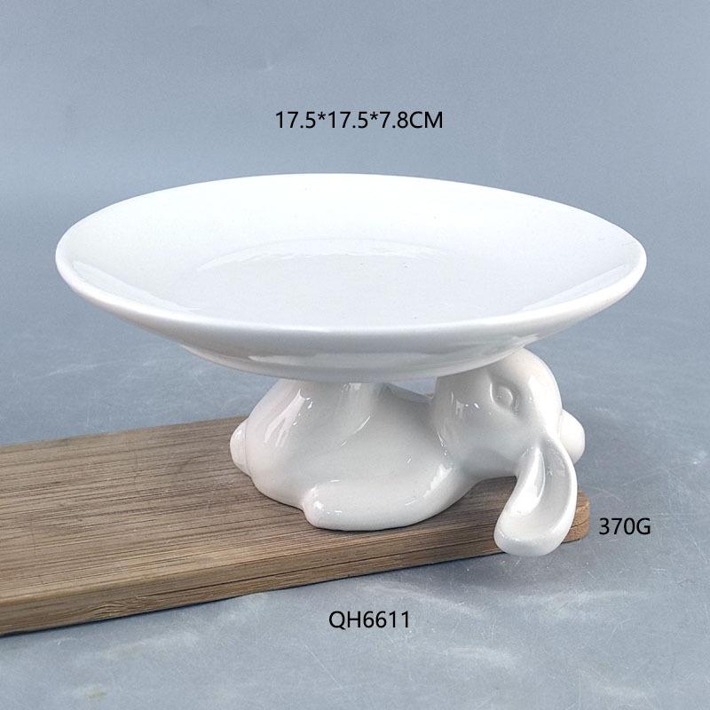 Hand Painted Ceramic Egg Cup Egg Plate Egg Holder Egg Grid Easter Rabbit Shape Egg Holder Handmade Ceramic rabbit egg cup
