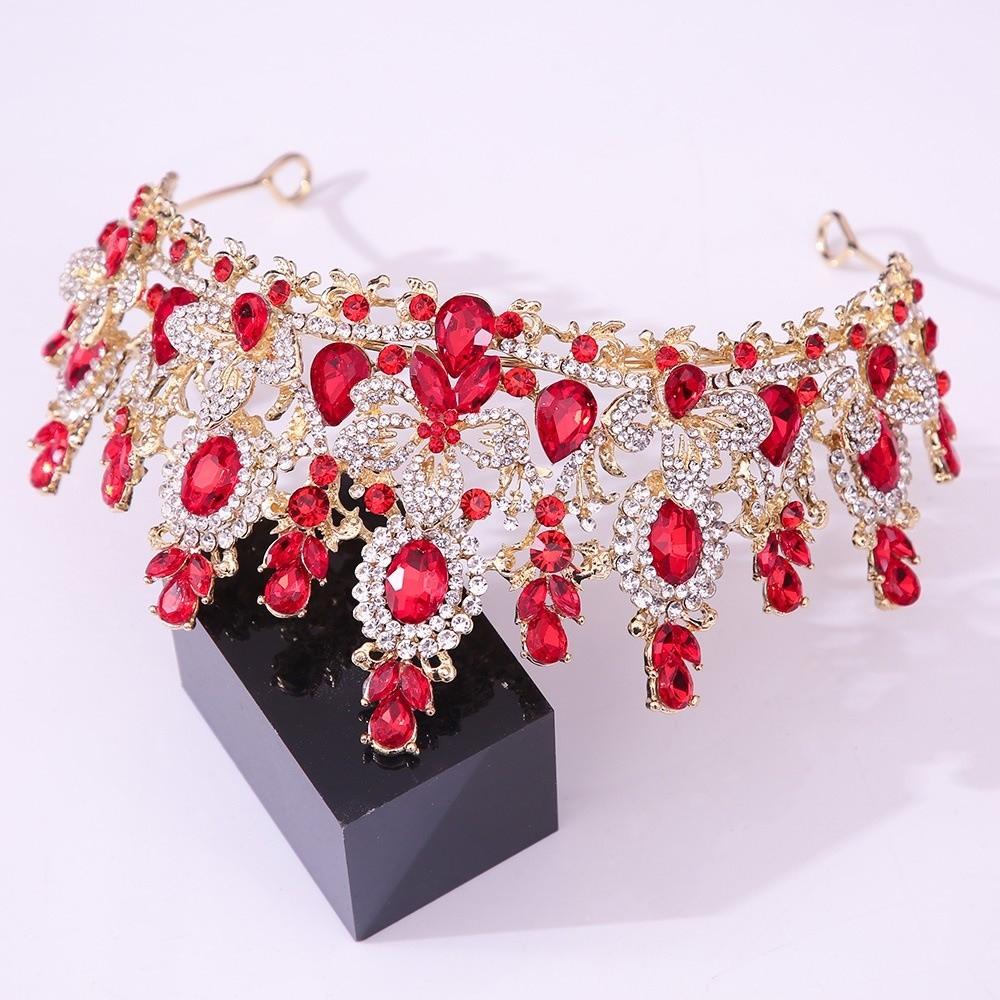 Handmade Crystal Crown Exquisite Baroque Headpiece Rhinestone Headband Bridal Tiara Bridesmaid