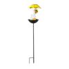 Decorative Wrought Bird Feeder with Umbrella Roof and Ground Stake for Outdoor Garden