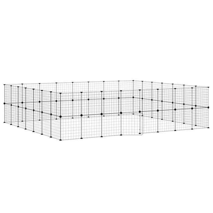 3114042 vidaXL Cage animaux de compagnie à 60 panneaux et porte Noir 35x35 cm