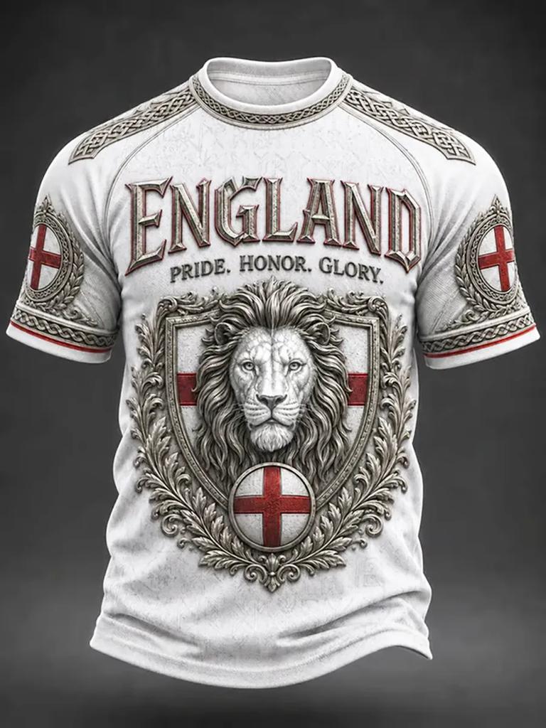 2026 Edition England Fans Football Training T-Shirt - 3D Digital Printing - Comfortable and Breathable - Family Clothing