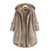 Plus Size Womens Winter Hooded Double-Sided Fleece Sweatshirt Mid-Length Casual Oversized Top