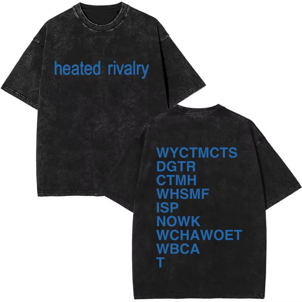 Hot Sale Heated Rivalry Heated All The Time Washed Vintage T-shirts Men Women Fashion Oversized T-shirt Male Y2k Cotton T Shirts