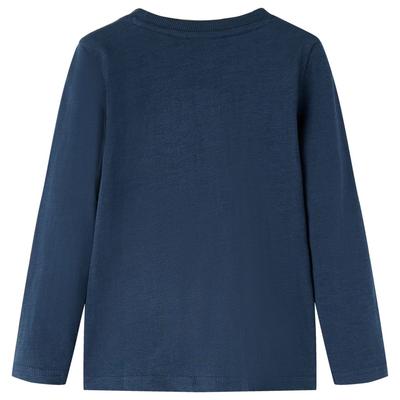 Kinder Langarmshirt Marineblau Melange 104