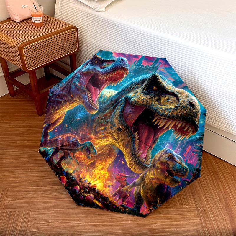 

1 PC Automatic Folding Umbrella - Dinosaur Pattern, Portable & Foldable Design with 8 Ribs, Christmas Birthday Gifts