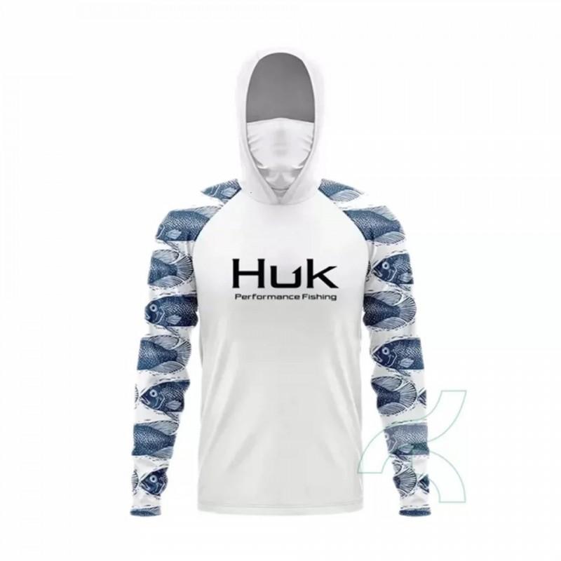 Mens Quick Dry Fishing Hoodie With Face Cover UPF Sun Protection
