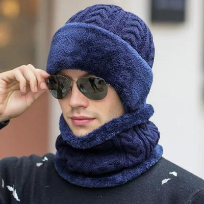 New  Men's Fashion Add Fur Lined Warm Winter Hats High Quality Stylish Hat For Women Classic Arrow Design Knitted Hat