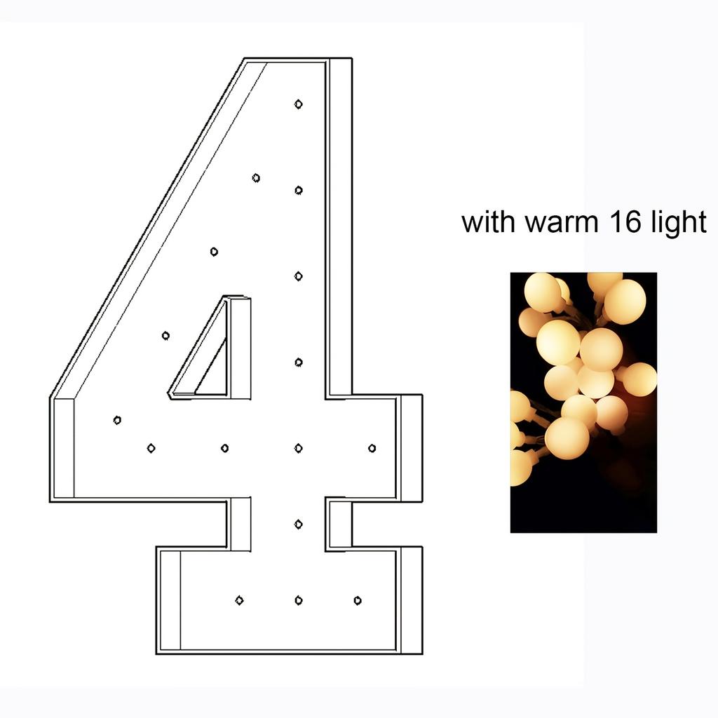 1Pc 73cm/28.7in Light-Up Digital Marquee Balloon Frame for Birthdays,Wedding Anniversaries, Graduation With Lights