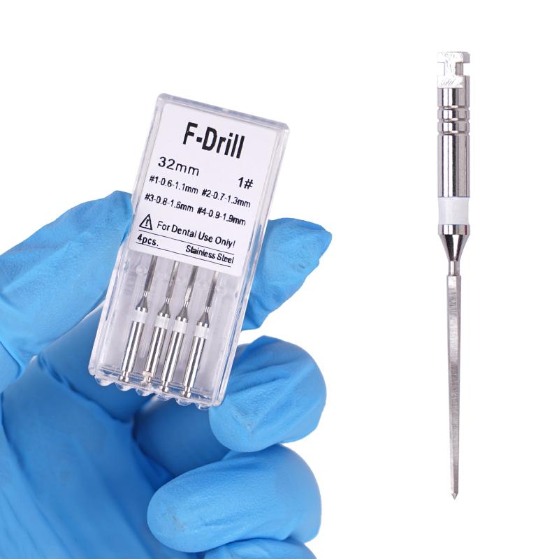 4Pcs/Box Dental Drills Fiber Post Engine Stainless Steel Drill Endodontic Root Canal Files Refills Instrument Dentistry Lab Tool
