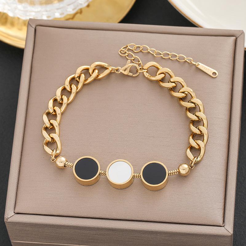 Meichen 18k Gold Non-Fading Titanium Steel Women's Fashion Bracelets - Simple, Versatile, Trendy European and American Style.