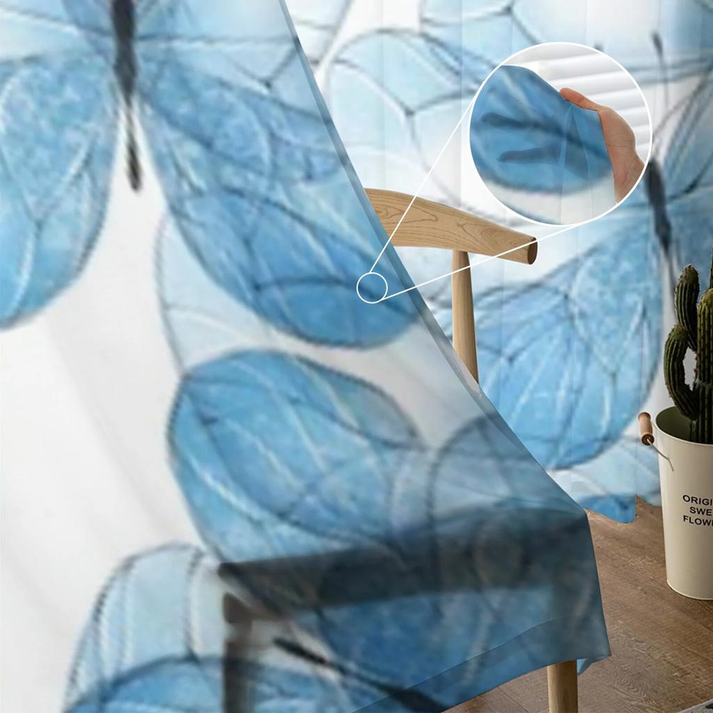 Beautiful Butterflies Sheer Curtains For Living Room Bedroom Kitchen Tulle Curtain Home Decorative Sheer Panels