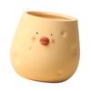 Cute Flower Pot Ceramic Cartoon Chick Planter Succulent Pot for Indoor Outdoor Home Garden Decoration Yellow Egg Shape