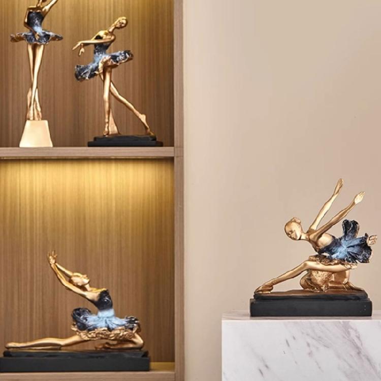 Resin Ballet Dancer Sculpture Girl Figurines Elegant Statues  Decoration for Cabinet Desktop
