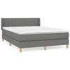 3130434 vidaXL Divan Bed with Mattress Dark Grey 140x200cm Fabric