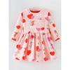 Cartoon Girls' Long-Sleeved Dress 2025 Autum New Style Fashionable Girl's Round Neck Pure Cotton Princess Dress Girls' Dress
