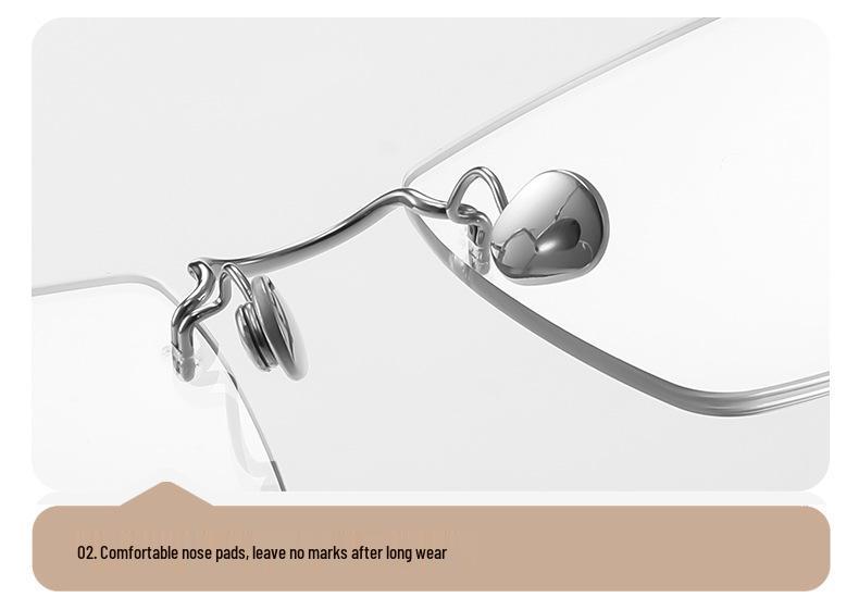 Rimless Titanium Alloy Unisex Glasses: Retro Light Luxury Frame for a High-End Feel